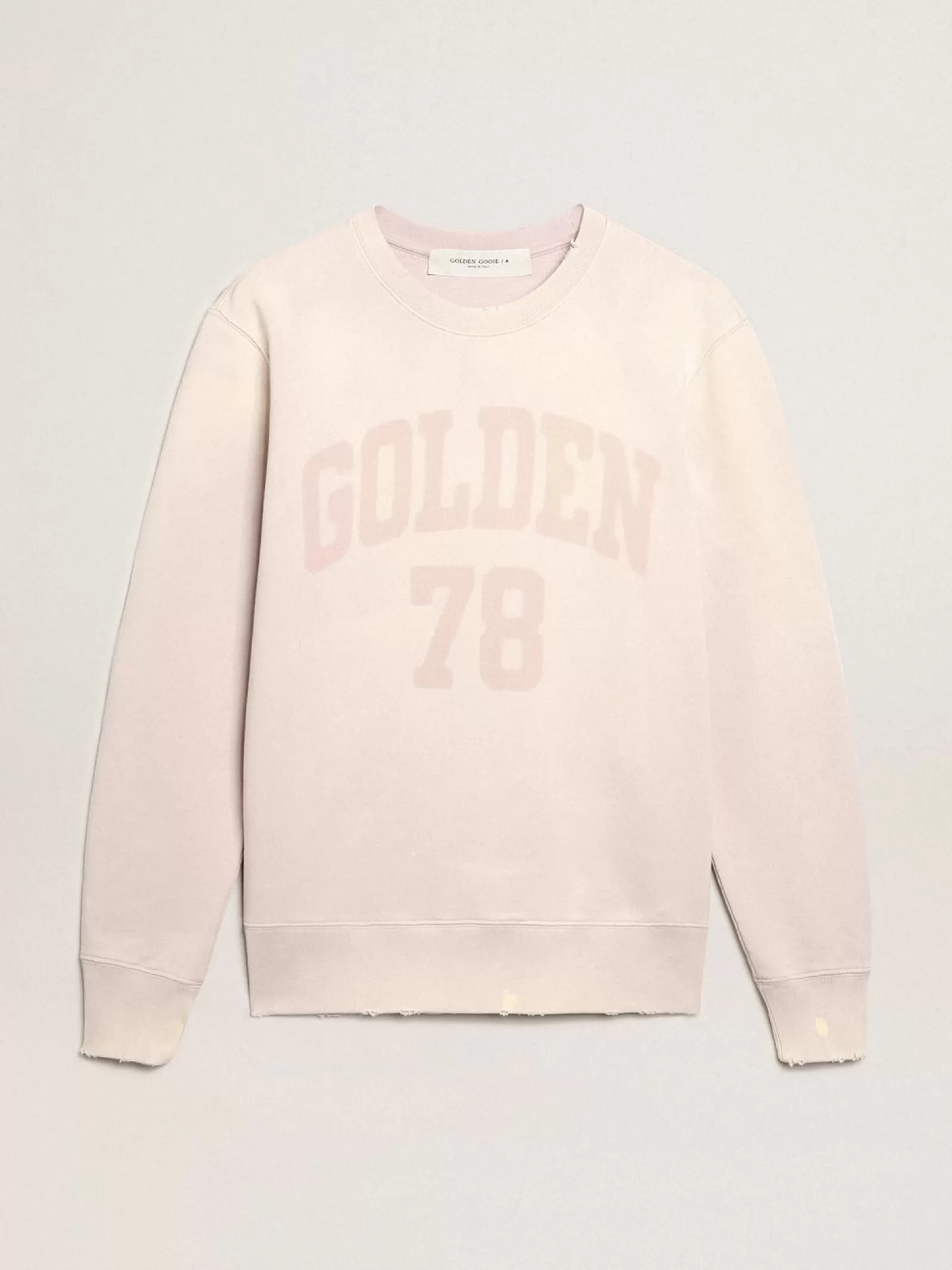 Sweat-shirt rose pâle à l’effet usé | Golden Goose Best
