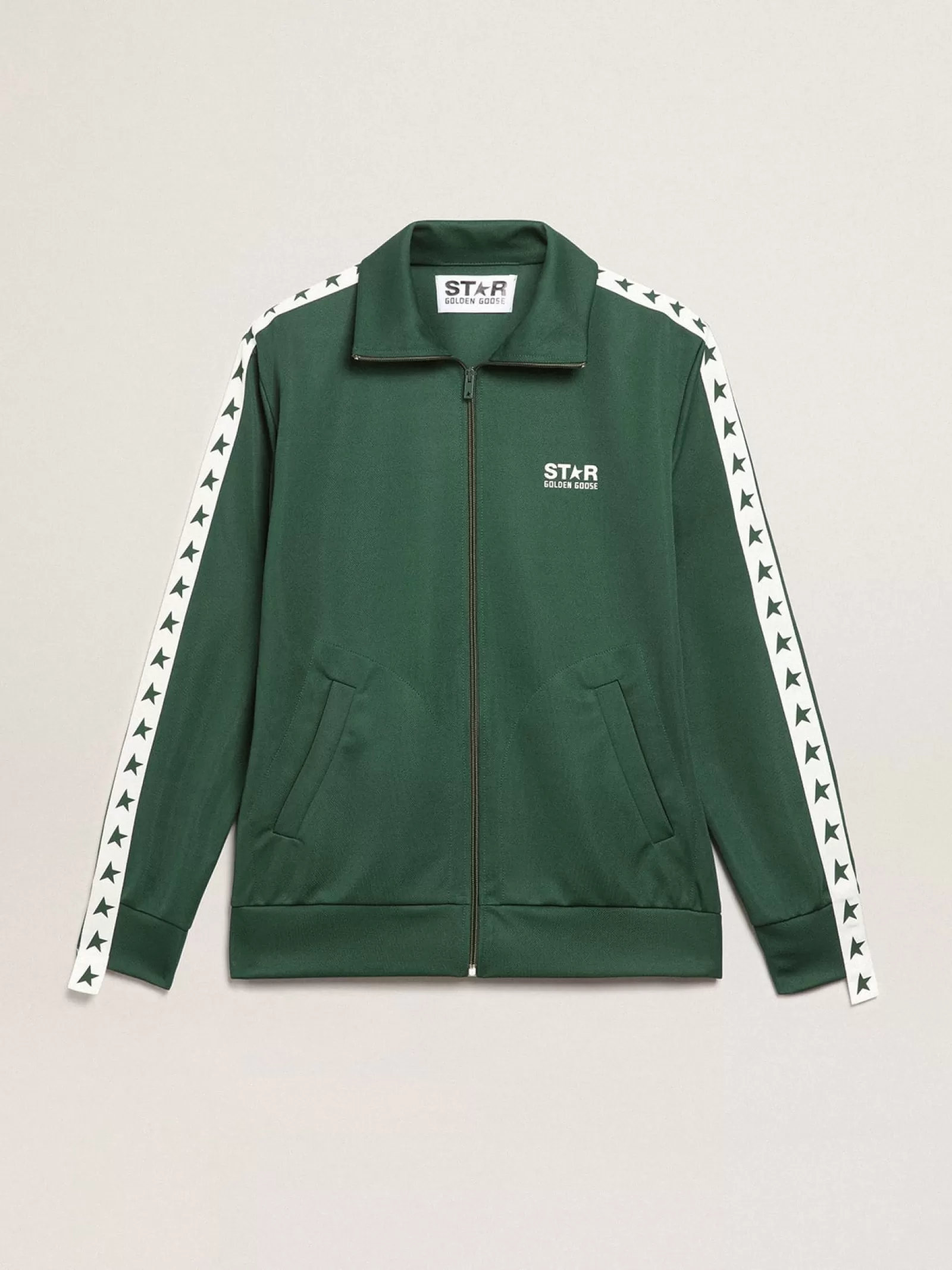 Sweat-shirt zippé homme vert brillant | Golden Goose Online