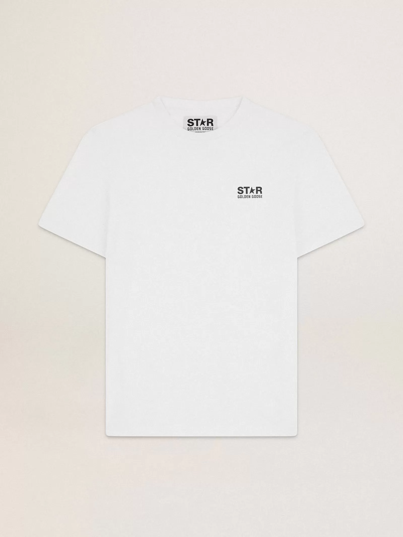 T-shirt blanc collection Star avec logo et étoile noirs contrastés | Golden Goose Cheap