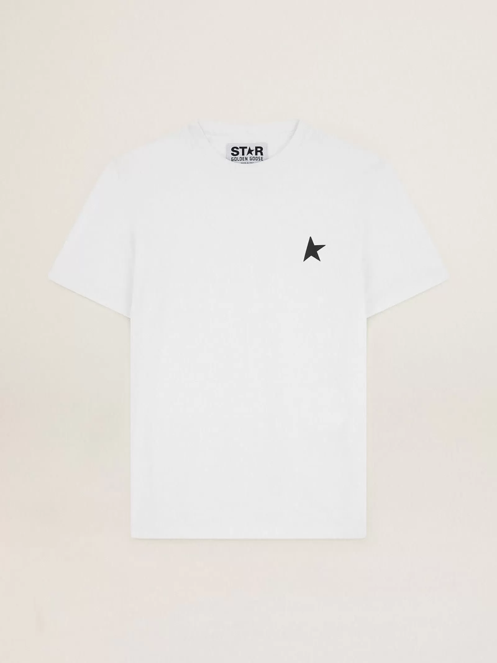 T-shirt blanc collection Star avec étoile noire sur le devant | Golden Goose Best Sale