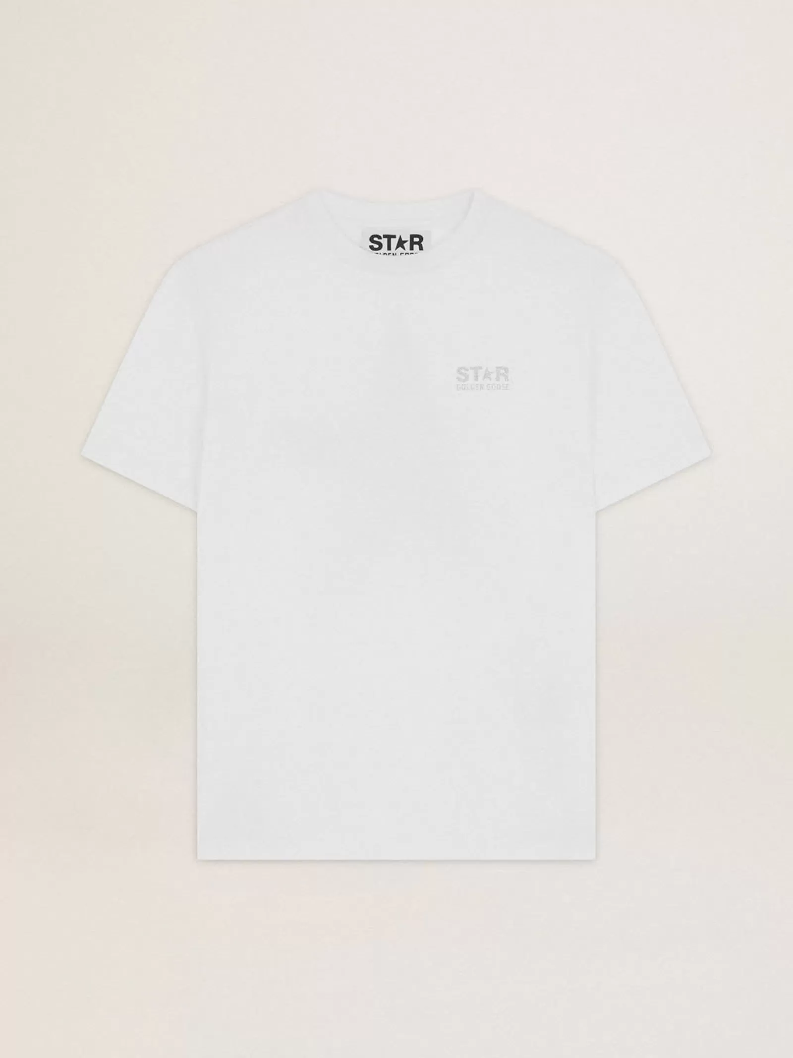 T-shirt femme blanc avec logo et étoile à paillettes argentées | Golden Goose Cheap