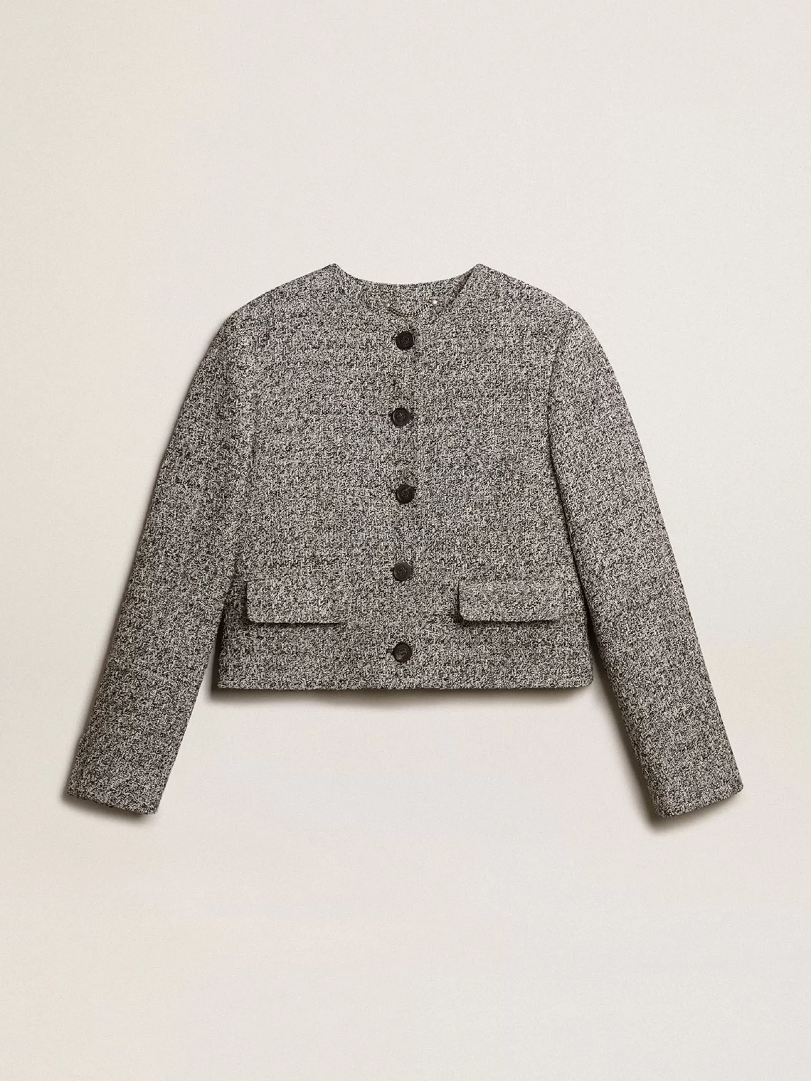 Veste boxy cropped en tissu bouclé gris | Golden Goose Cheap