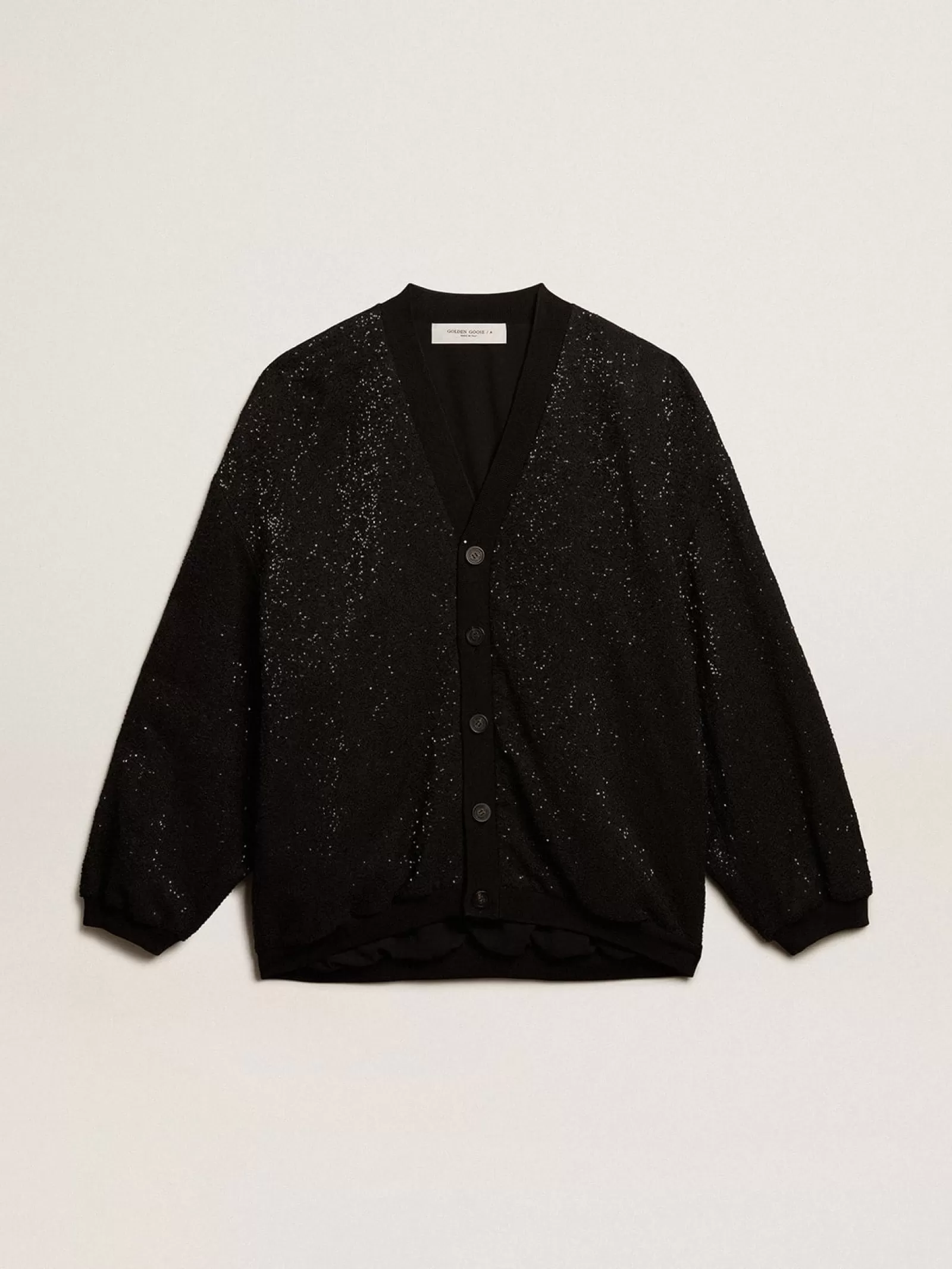 Veste cardigan noire homme avec sequins | Golden Goose Fashion