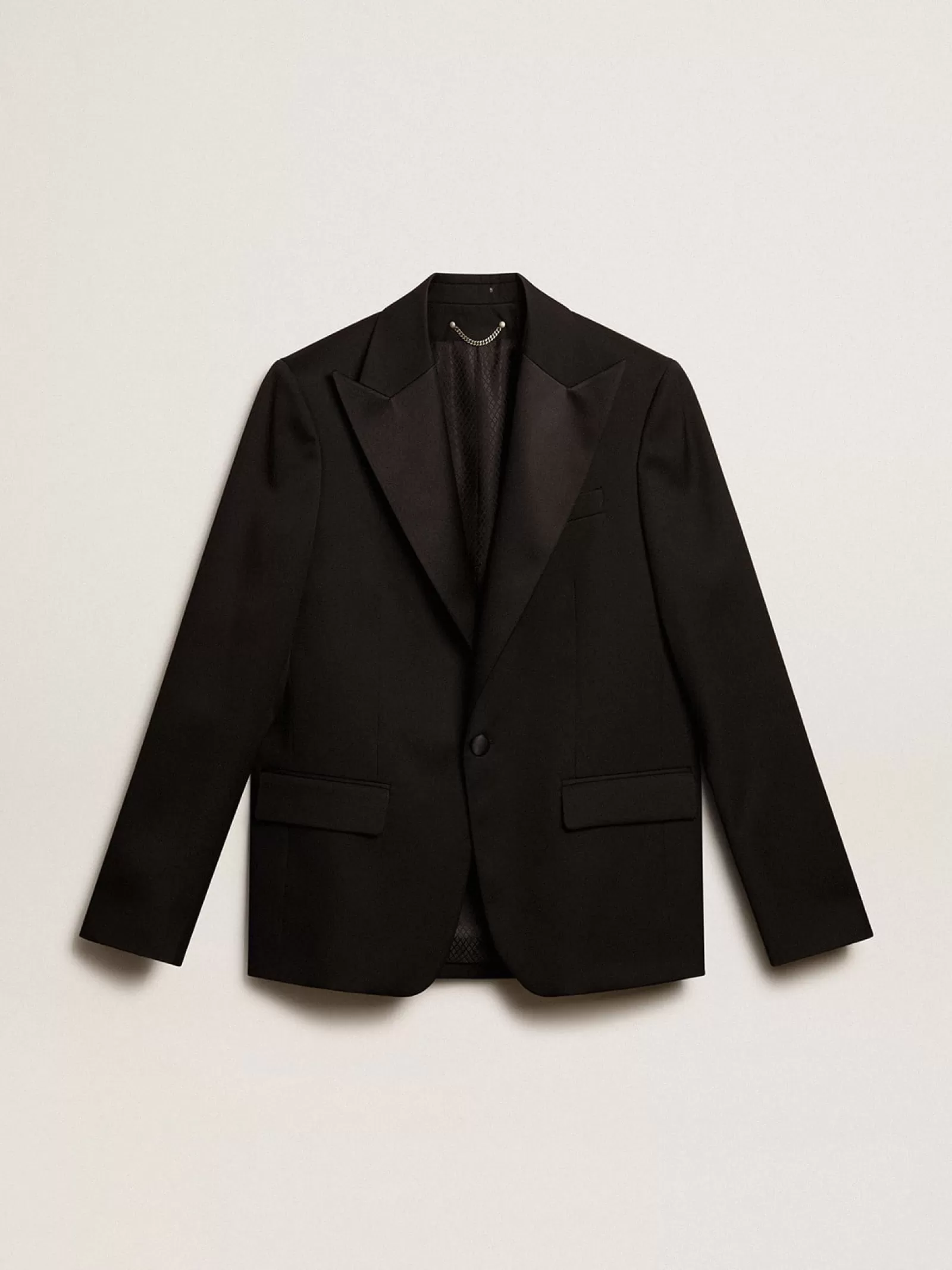 Veste de smoking homme en gabardine de laine noire | Golden Goose Flash Sale