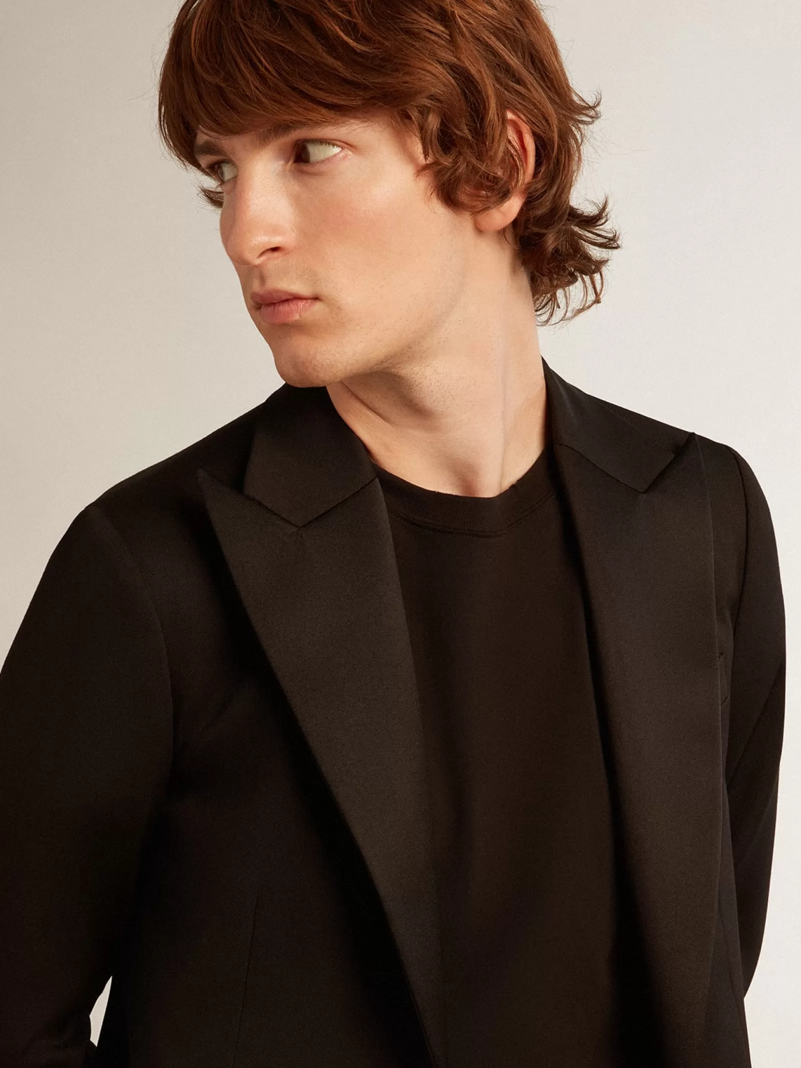 Veste de smoking homme en gabardine de laine noire | Golden Goose Flash Sale