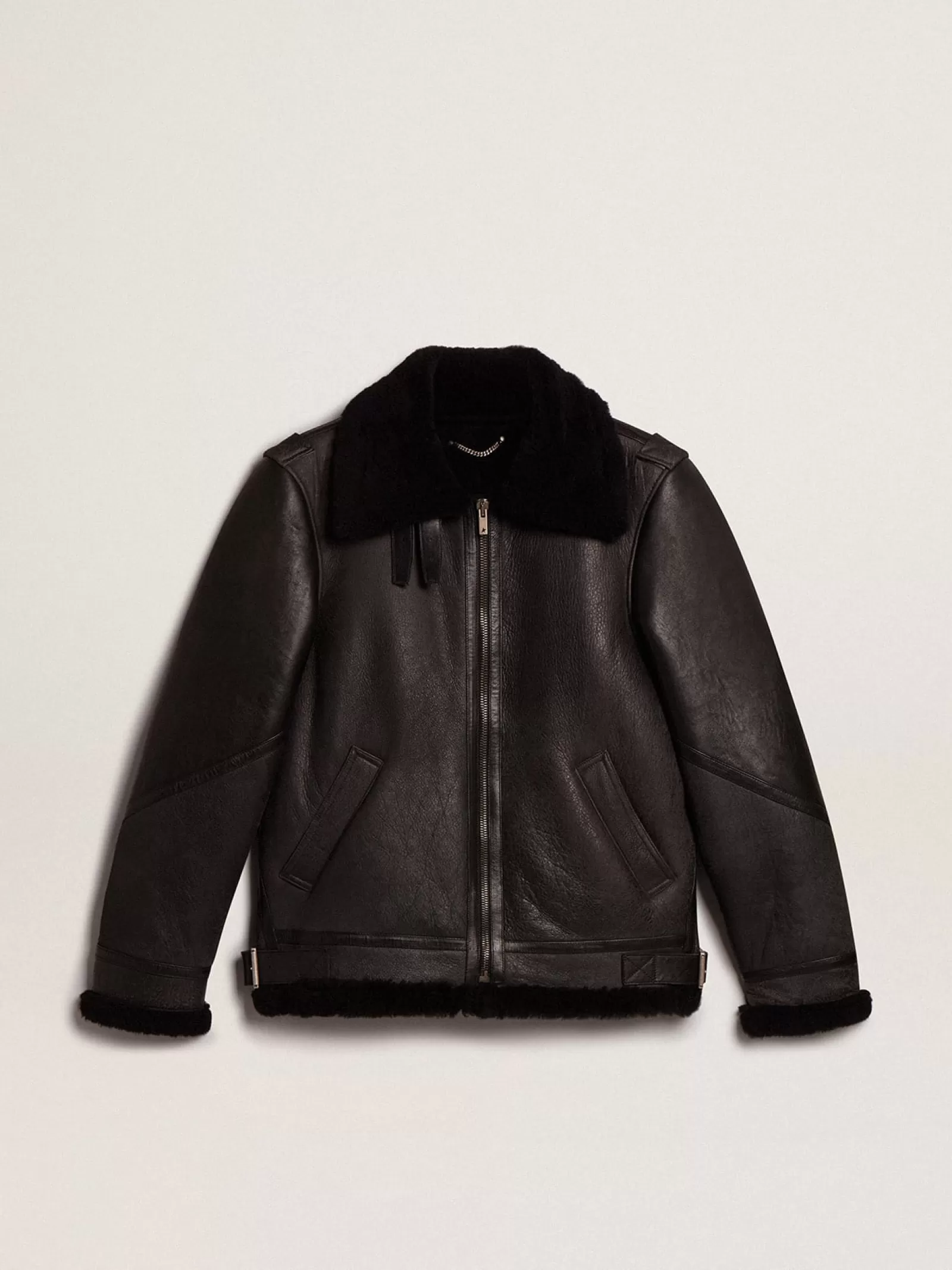 Veste noire en mouton | Golden Goose Store