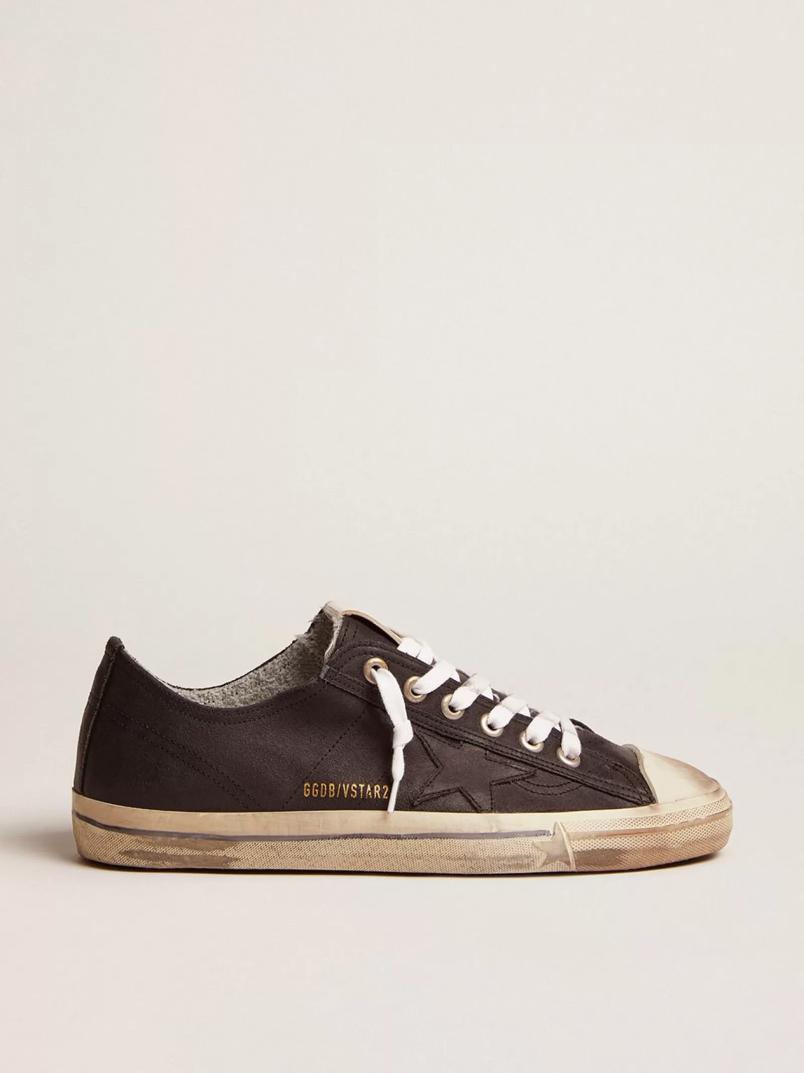 V-Star homme en cuir noir avec étoile en cuir | Golden Goose New