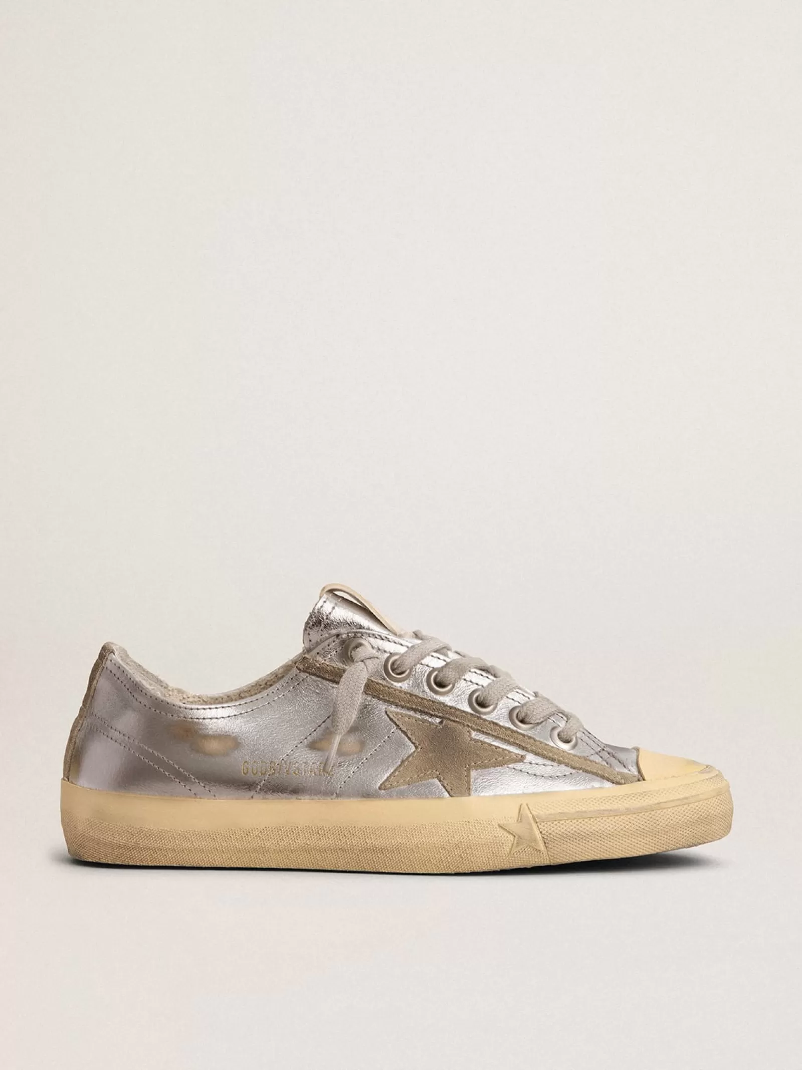 V-Star LTD femme en cuir lamé argenté | Golden Goose Hot